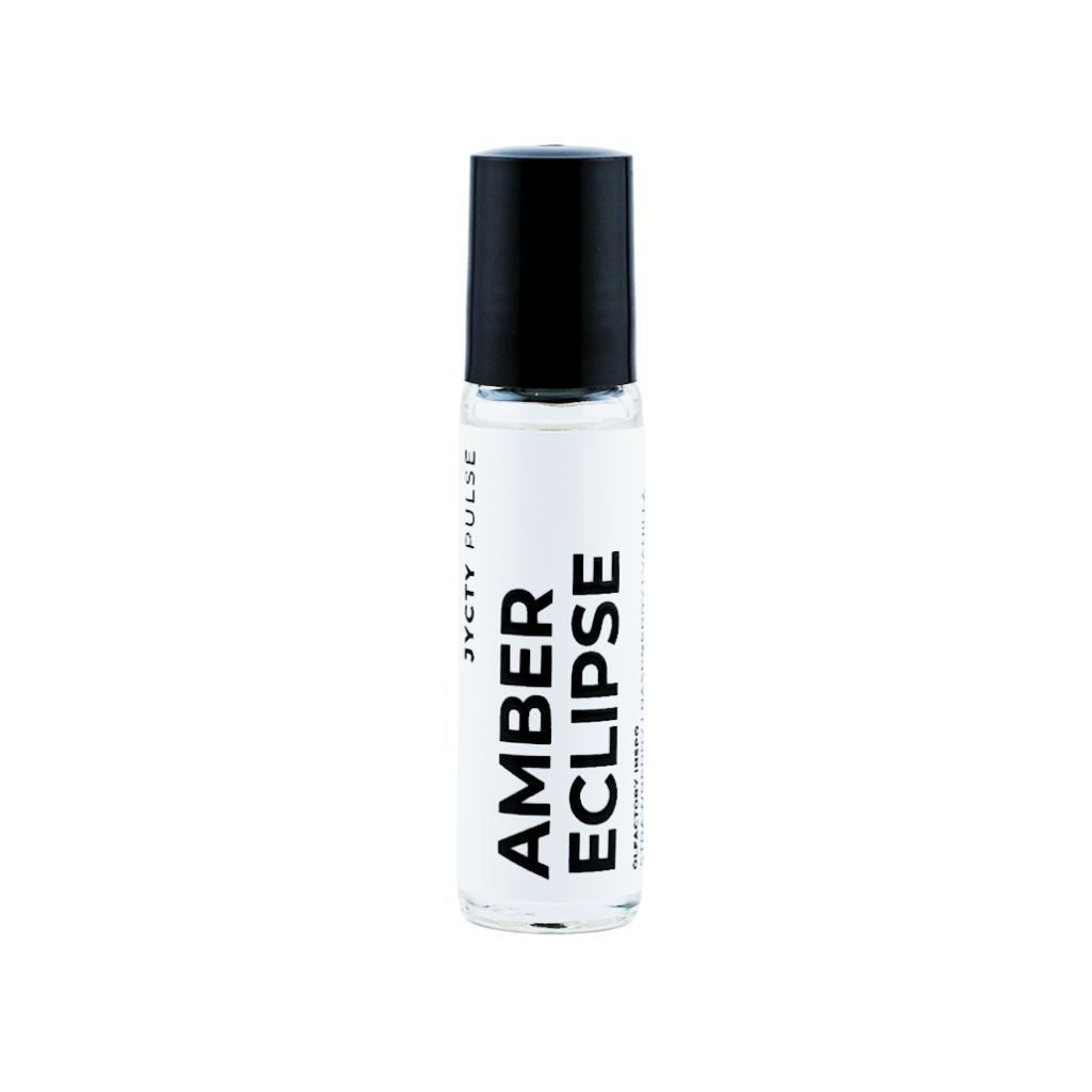 Roll-on bottle labeled 'Amber Eclipse' on a white background