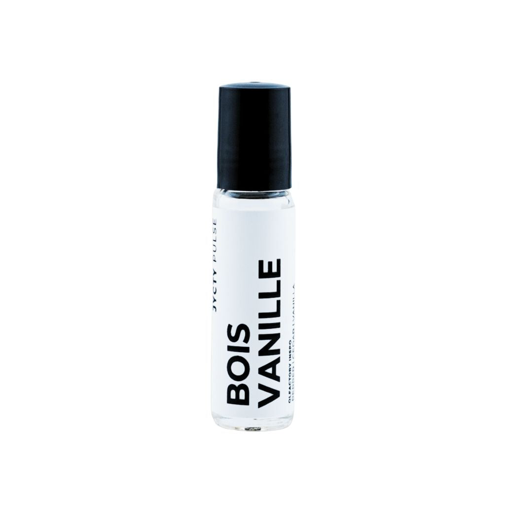 Roll-on bottle labeled 'Bois Vanille' on a white background