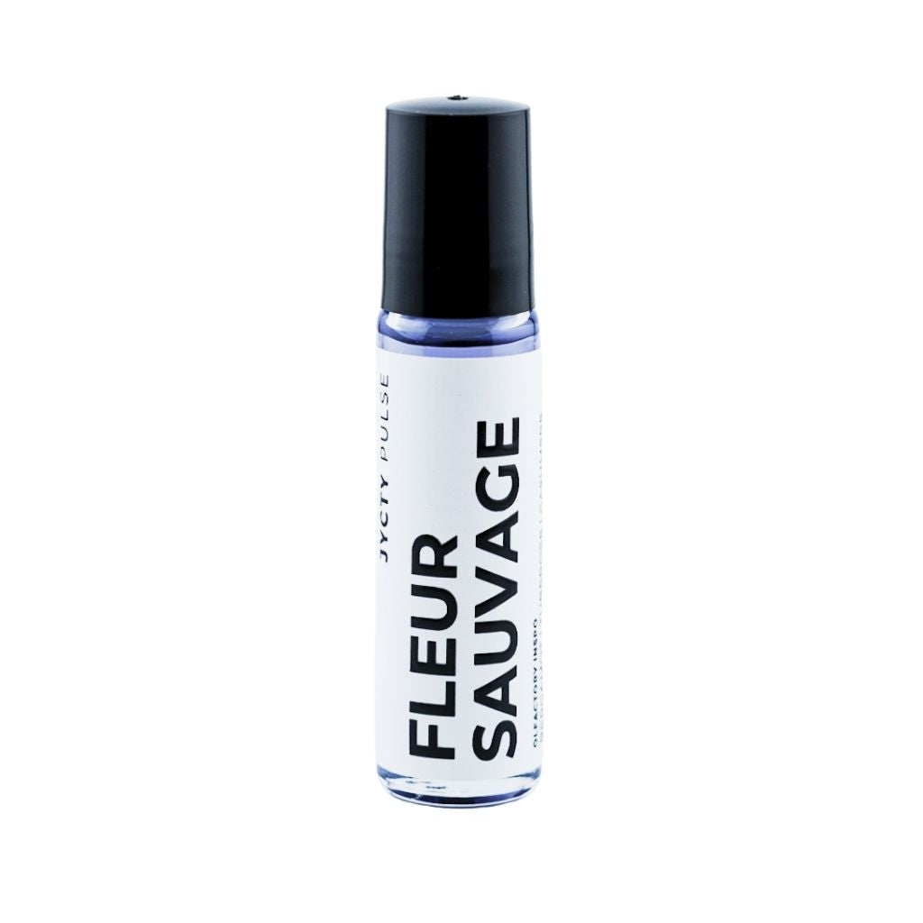 Roll-on bottle labeled 'Fleur Sauvage' on a white background