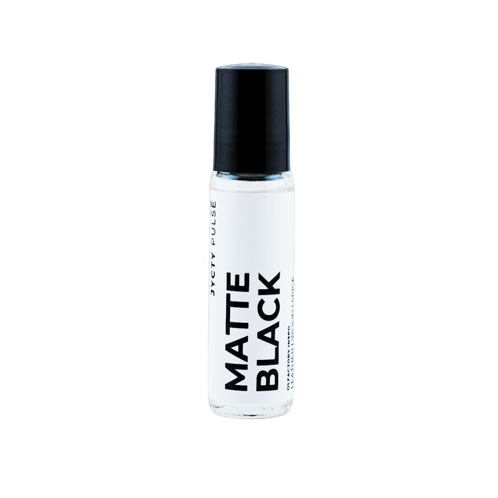 Roll-on bottle labeled 'Matte Black' on a white background
